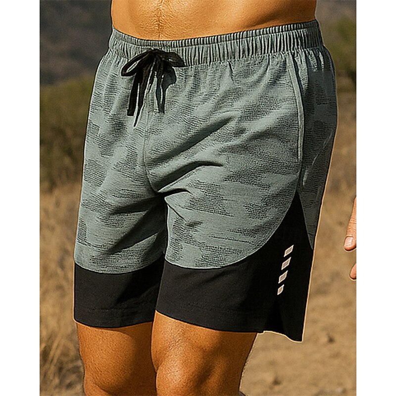 Men's Hiking Shorts Patchwork Summer Outdoor Regular Fit Quick Dry Lightweight Elastic Breathable Shorts Elastic Waist Dark Green Grey Tennis Golf Running M L XL XXL XXXL2