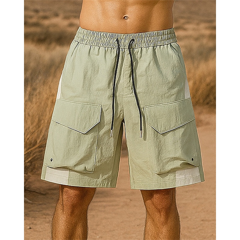 Men's Hiking Shorts sport shorts Patchwork Summer Outdoor Regular Fit Quick Dry Lightweight Elastic Breathable Shorts Elastic Waist Black Brown Tennis Golf Running M L XL XXL XXXL4