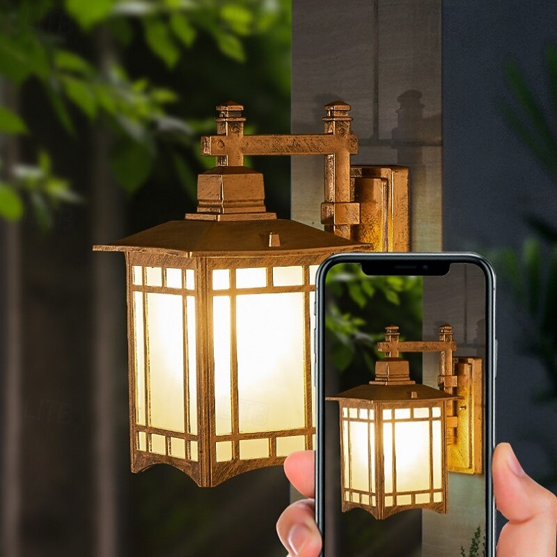 Outdoor Light Fixtures Wall Mount Aluminium Waterproof Exterior Wall Lantern, Anti-Rust Outside Black Wall Sconce Porch Lights for House Garage, Doorway 85-265V2