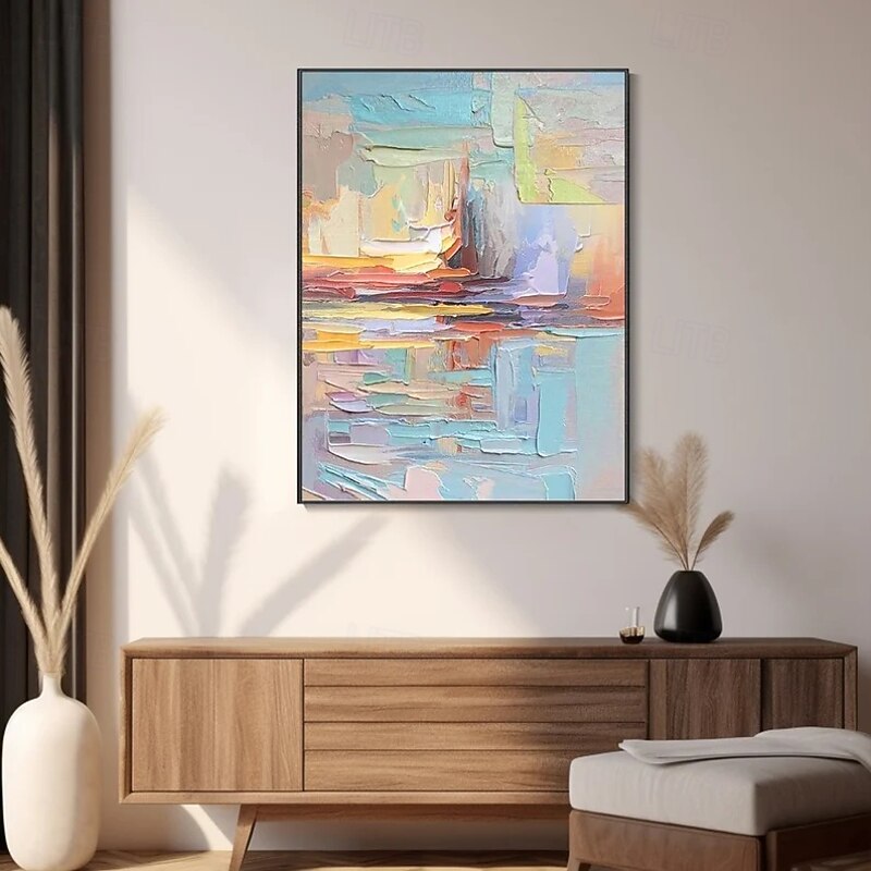 3-Piece Abstract Oil Painting Set, Handcrafted Modern Home Decor, Unique Palette Knife Technique Canvas Art, Living Room or Bedroom Wall Art2