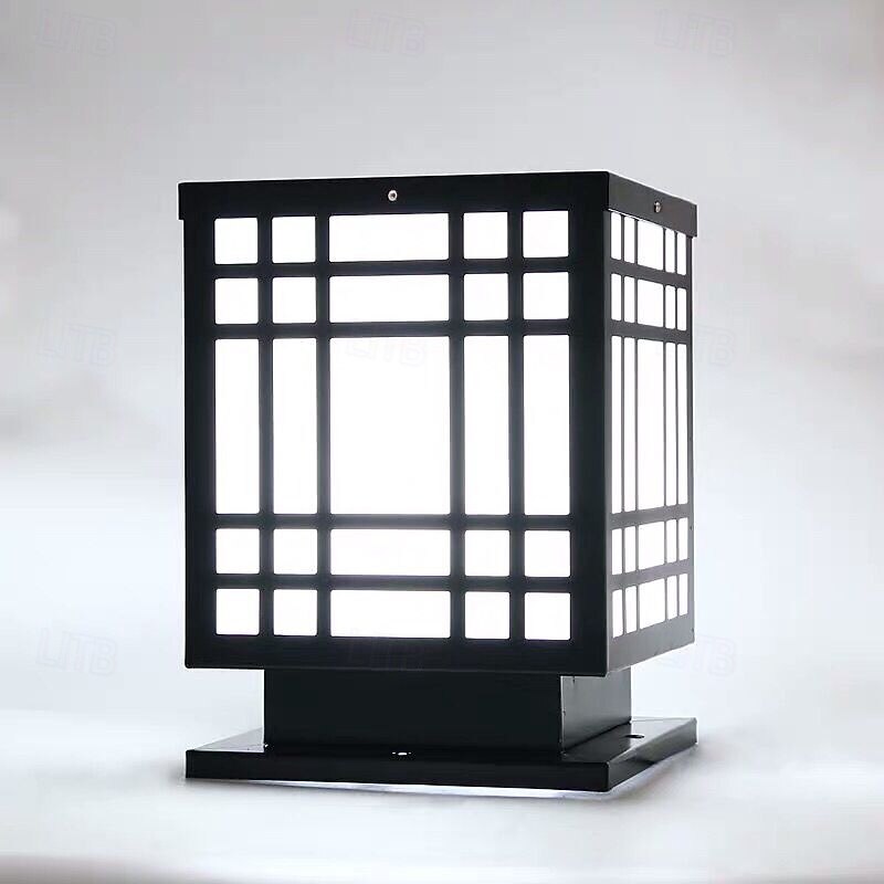 Outdoor Solor Post Lights Fixture Modern Yard Entry Outdoor Column Lights Metal Housing Patio Pillar Lights 110-240V 5W2