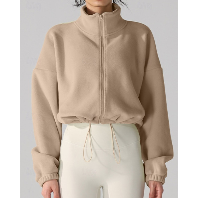 Women's Winter Coat Hiking Fleece Jacket Winter Outdoor Thermal Windproof Winter Fleece Jacket Black Light Green Cream Dark Navy Khaki