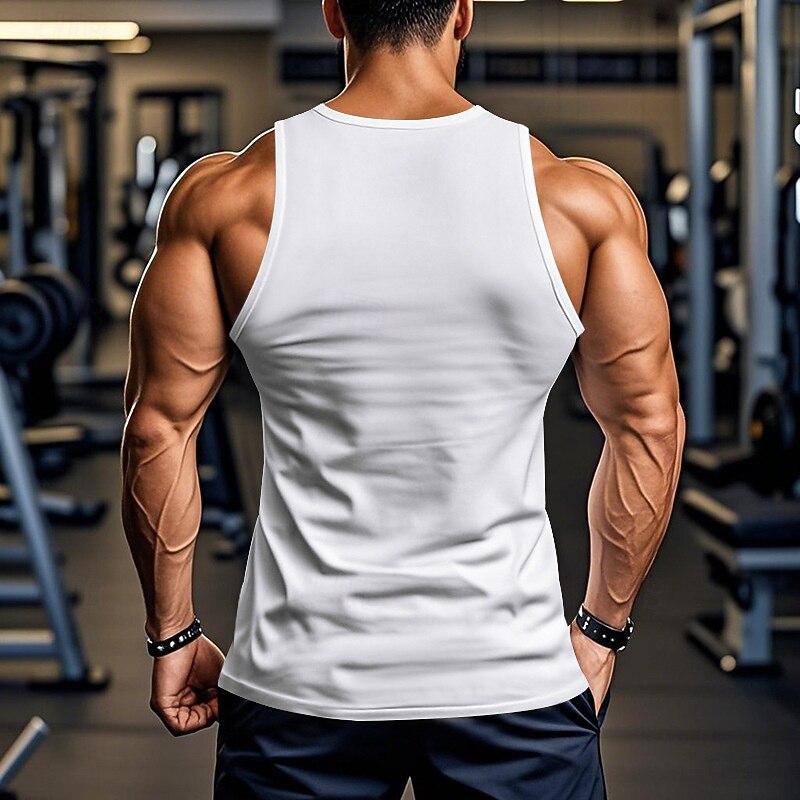 Men's Tank Top Vest Top Undershirt Sleeveless Shirt Sleeveless Crew Neck Summer Plain Fashion Designer Basic Classic Vacation Street Going out Black White Top Tee for Men2