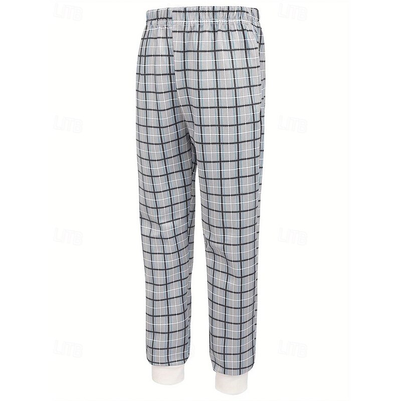 Boys' 3D Plaid Hoodie & Sweatpants Set Sports Suit Tracksuits Long Sleeve Spring Fall Daily Basic Casual Kids 4-12 Years Hooded Outdoor Vacation Sports Tailored Fit4