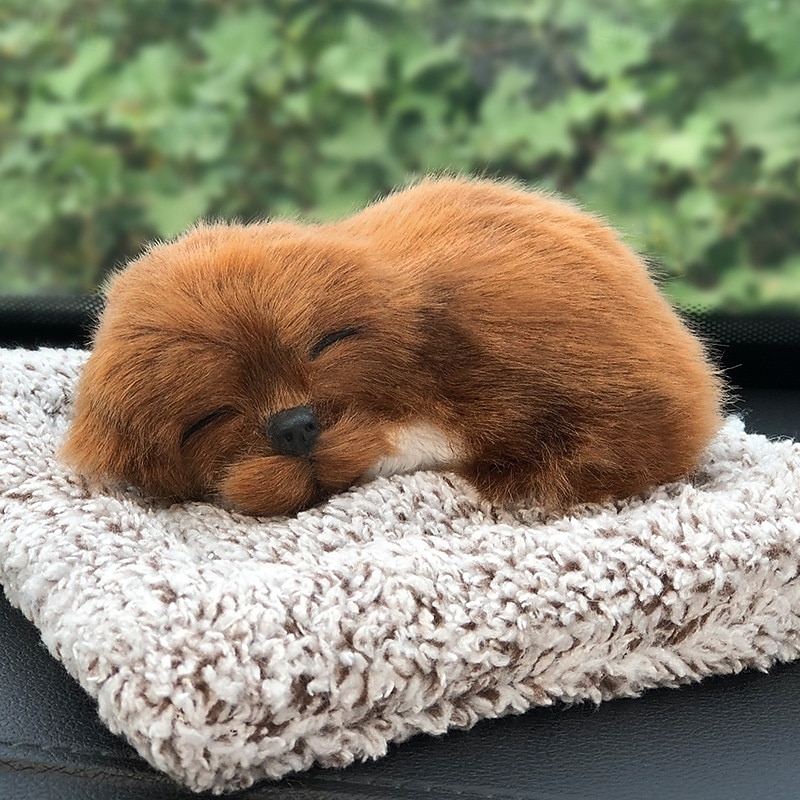Simulation Puppy Plush Toy Lovely Animal Doll Cute Sleeping Dog Stuffed Animal Dog Room Car Decoration Birthday for Kids Toddlers Baby