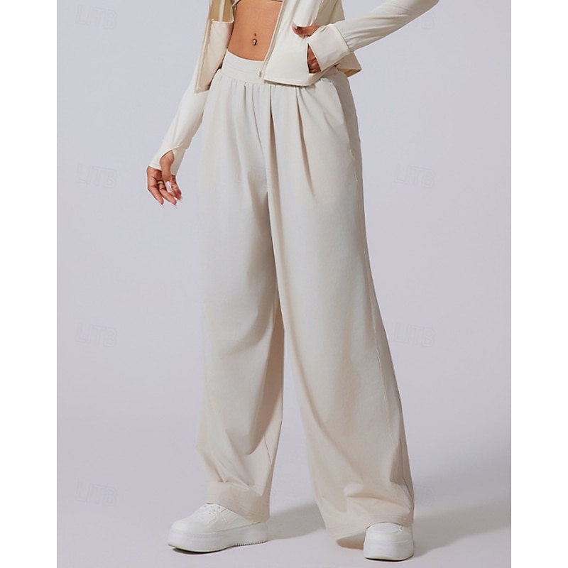 Women's pilates leggings fitness pants sport pants Sun Protection Pilates Running Fitness Pants Solid Color Apricot Khaki Fall Winter Sports Activewear Micro-elastic4