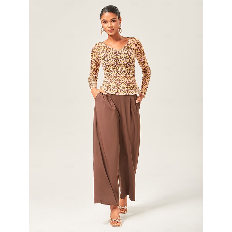 Mocha Brown Slimming Straight-Leg Pants3