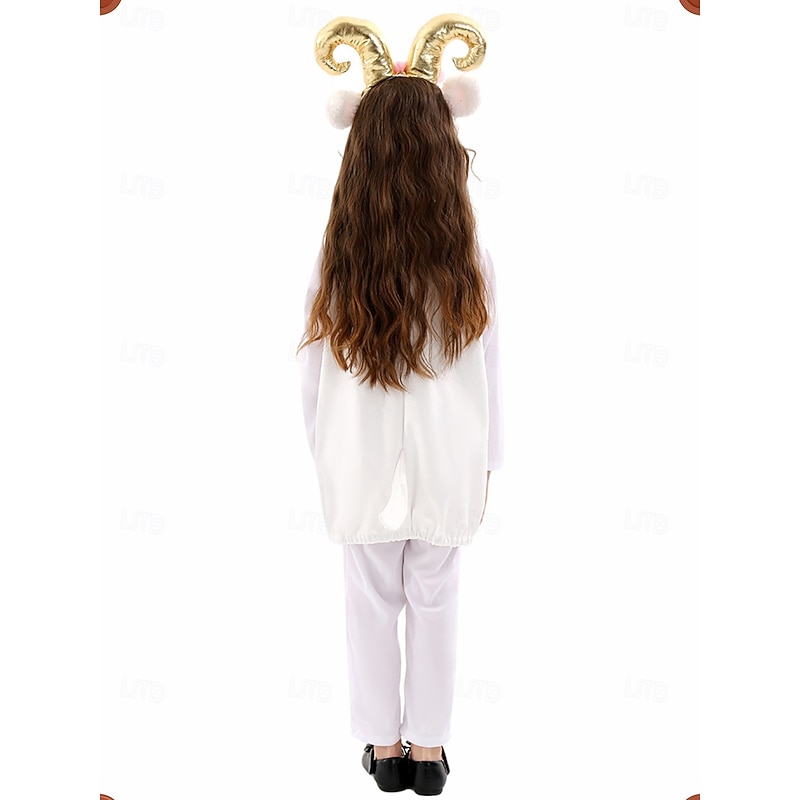 Sheep lamp Halloween Kigurumi Pajamas Onesies Fairy Tail Animal Cosplay Kid's Girls' Halloween Carnival World Book Day Performance Educational Dress Up School Event Dress Up Easy Halloween Costumes2