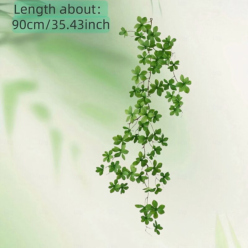 Artificial Hanging Plant 90CM (35.4 Inches) Fake Greenery Vines, Plastic Leaf Garland for Home Decor, Faux Trailing Plant for Pipe Cover, Living Room Decoration2