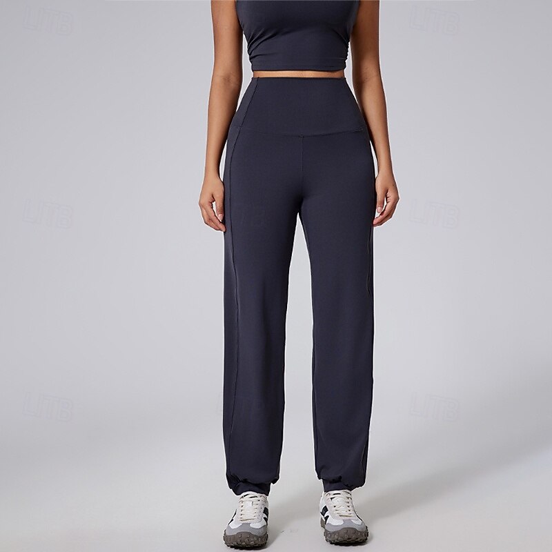 Women's pilates leggings fitness pants sport pants Pilates Running Fitness Pants Solid Color Dark Grey White Pink Fall Winter Sports Activewear Micro-elastic3