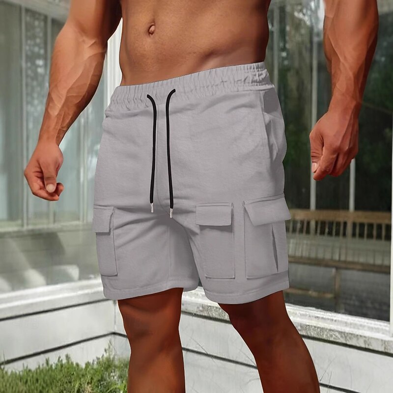 Men's Tactical Shorts Cargo Shorts Shorts Bermuda shorts Casual Shorts Drawstring Multi Pocket Straight Leg Plain Breathable Knee Length Outdoor Casual Fashion Streetwear Black Green Micro-elastic4