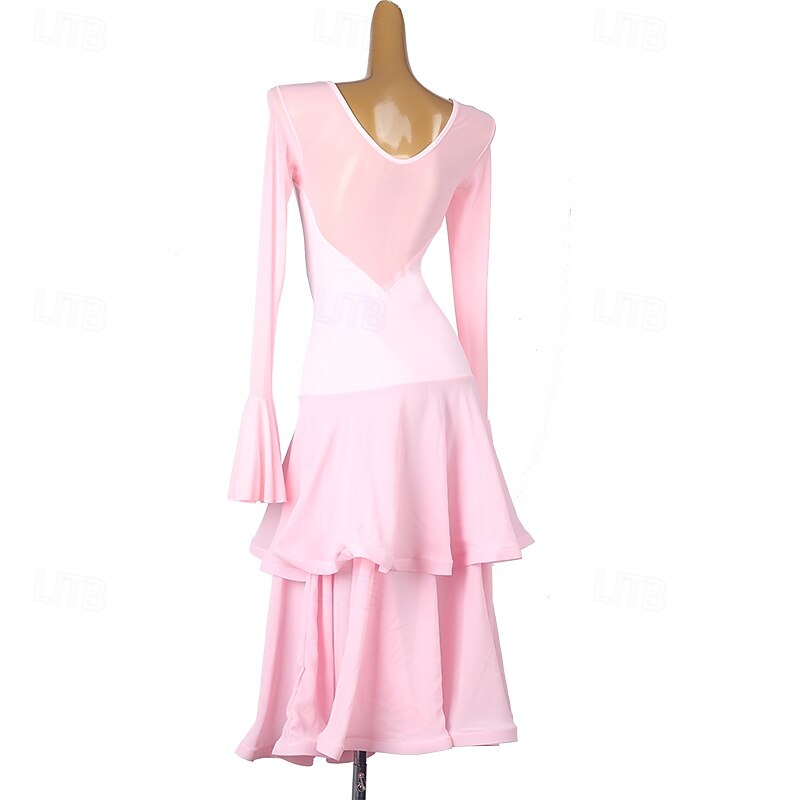Ballroom Dance Dress Pure Color Women's Performance Daily Wear Long Sleeve Spandex2