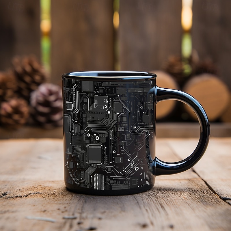 Circuit Board Ceramic Coffee Mug, 330ml/12oz Tech Geek Gift Cup, Electronic PCB Pattern Mug for Engineer, Programmer, STEM Student, Nerd Birthday Gift2