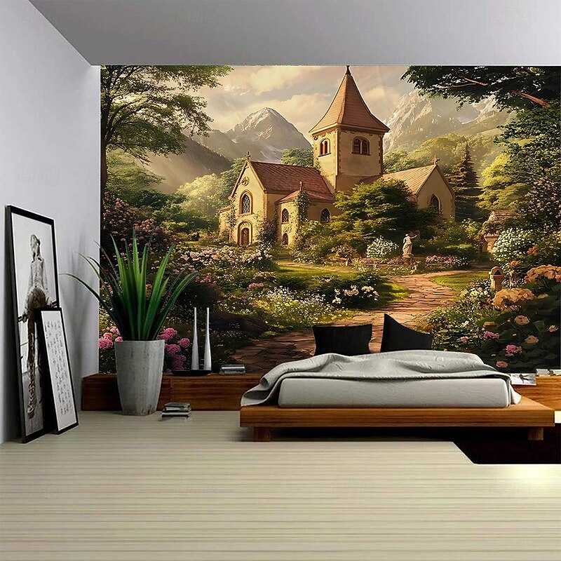 Natural scenery waterfalls forests tapestries decorative art blankets curtains hanging home bedrooms living rooms decoration3
