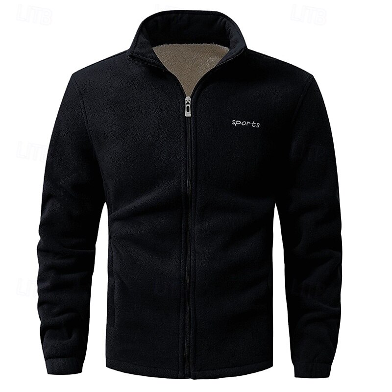Men's Windbreaker Hiking Jacket Hiking Fleece Jacket Winter Outdoor Thermal Fleece Jackets Dark Grey Black Red Dark Blue3