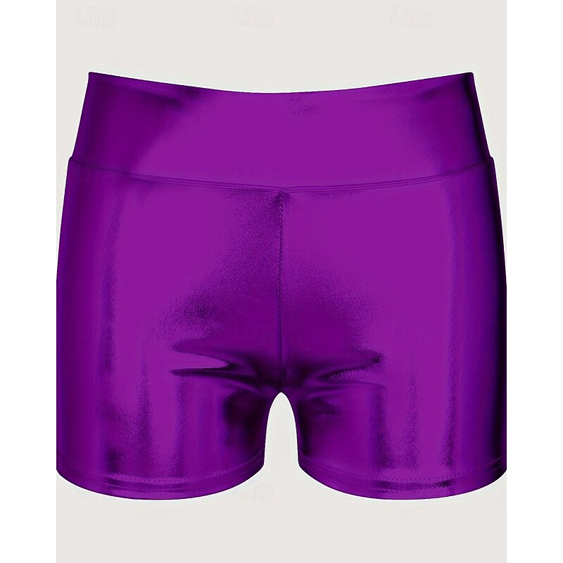 Women's pilates leggings sport pants Yoga Leggings Hot Stamping Lightweight Pilates Gym Running Shorts Solid Color Silver Purple Gold Plus Size Sports Activewear Micro-elastic3