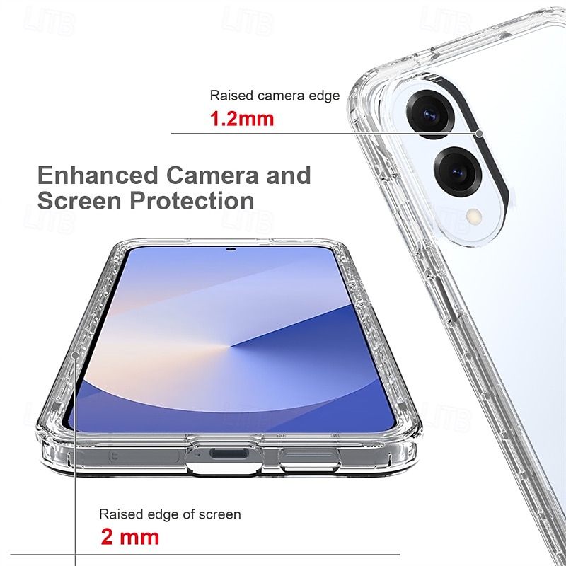 Phone Case For Samsung Galaxy S25 S25 Edge S24 S23 Ultra Plus A16 A25 Back Cover Transparent Shockproof TPU PC2