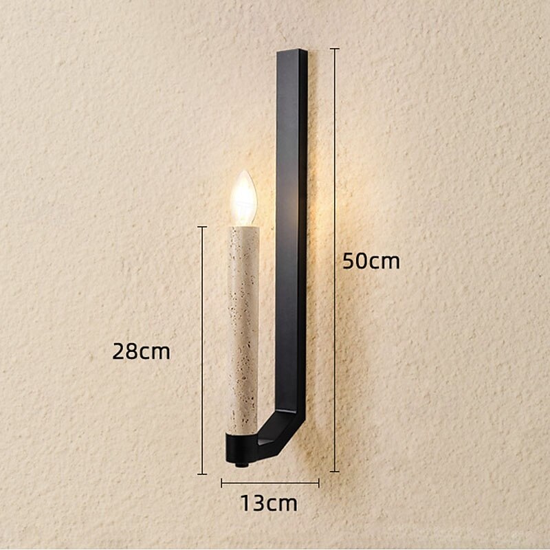 Classic Wall lamp, Modern Stone Wall Sconce Lighting Yellow Terrazzo Wall Light Black Base Wall Mount Light Long Linear Bathroom Wall Lamp for Living Room Bedroom Hallway Stairs2