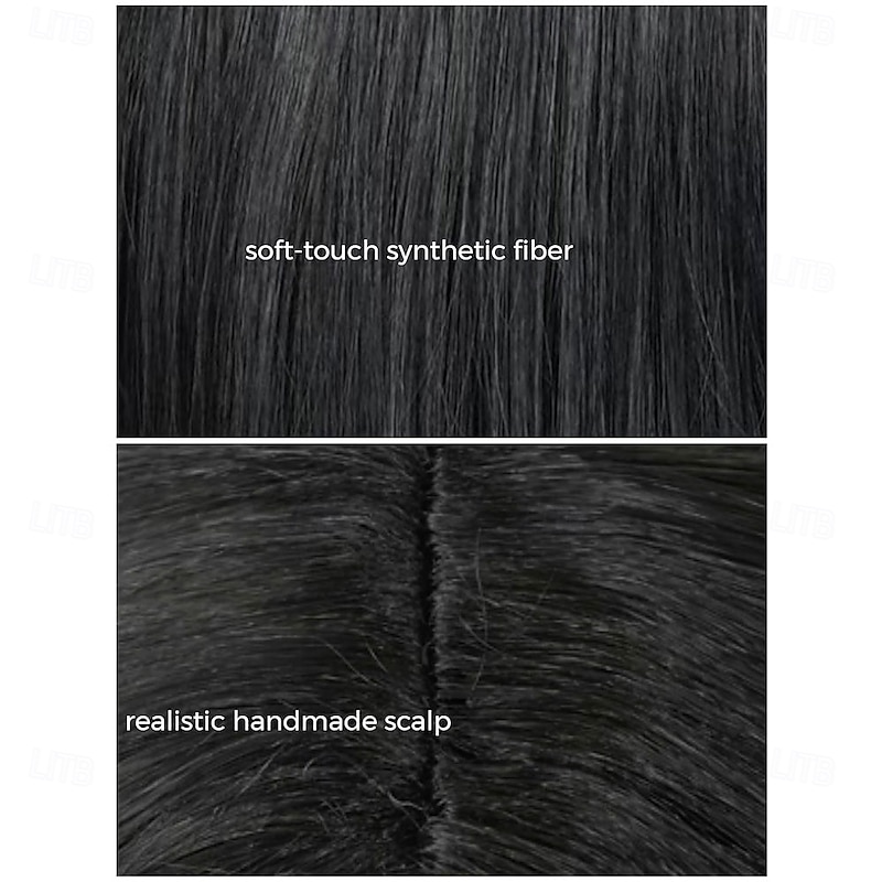 Long Straight Black Kids Wig Without Flower Hair Clip Wigs for Girls Toddler Cosplay 27.6'' Synthetic Hair  Wig Cap for Halloween Party Daily Costumes4