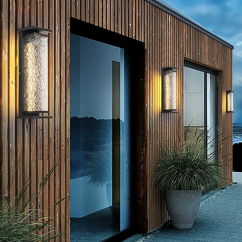 \LED Outdoor Wall Lights 50cm/70cm Single Head New Chinese Style Modern Waterproof Metal Acrylic 20W For Balcony Aisle Garden Villa 110-240V3