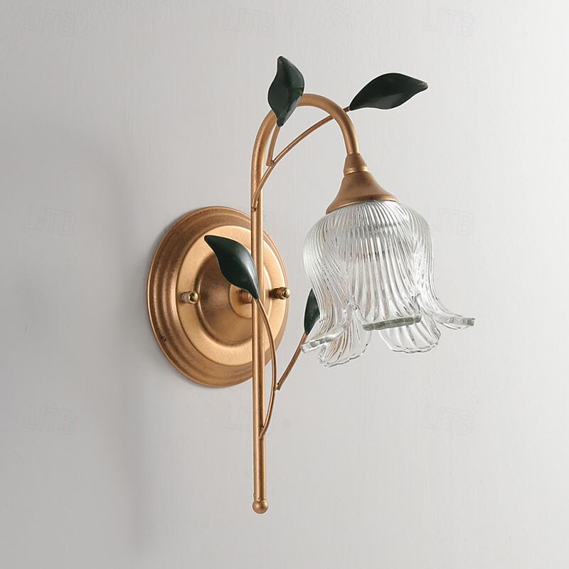 Modern Brass Wall Light Minimalist Sconces Glass Shade Wall Lamps  110-240V4