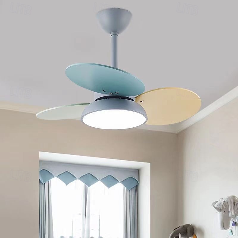 Nordic Style Metal Ceiling Fan LED Ceiling Light for Children's Bedroom2