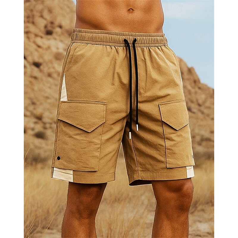 Men's Hiking Shorts sport shorts Patchwork Summer Outdoor Regular Fit Quick Dry Lightweight Elastic Breathable Shorts Elastic Waist Black Brown Tennis Golf Running M L XL XXL XXXL3