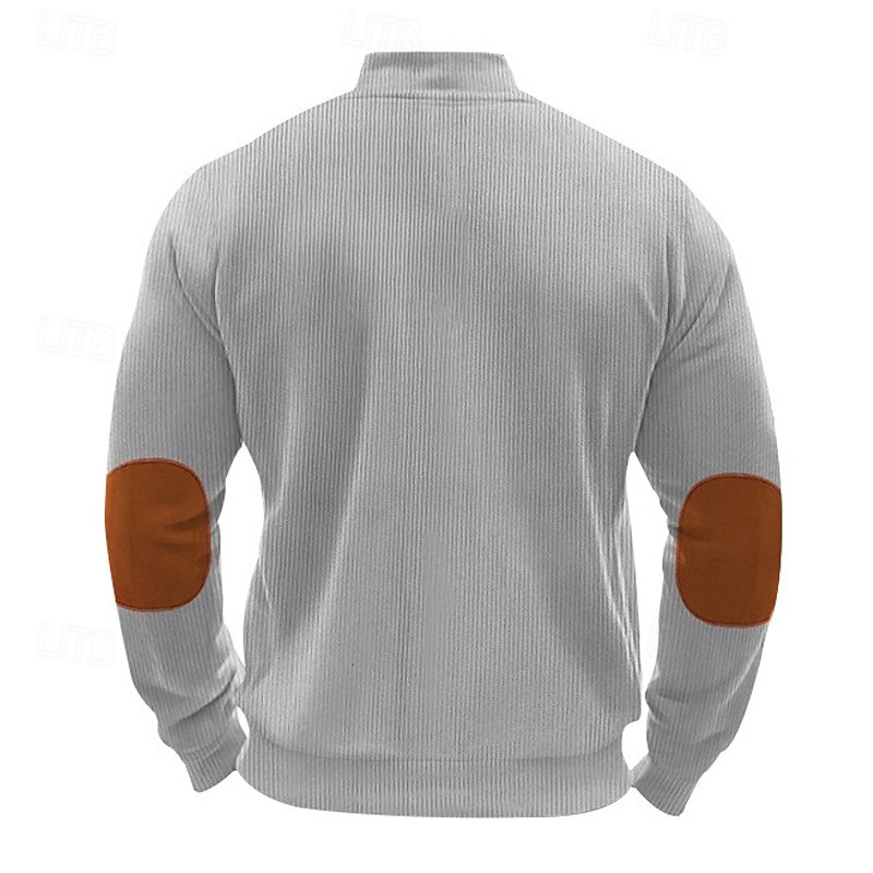 Men's Lightweight Jacket Corduroy Jacket Casual Jacket Vacation Daily Pocket Spring Fall Color Block Fashion Classic Stand Collar Regular Apricot Black White Yellow Wine Jacket3