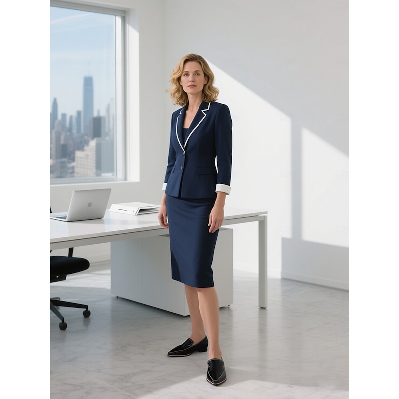 Women's Black Faux Leather Loafers – Classic Office Shoes with Low Heel for Work, Business and Professional Attire3