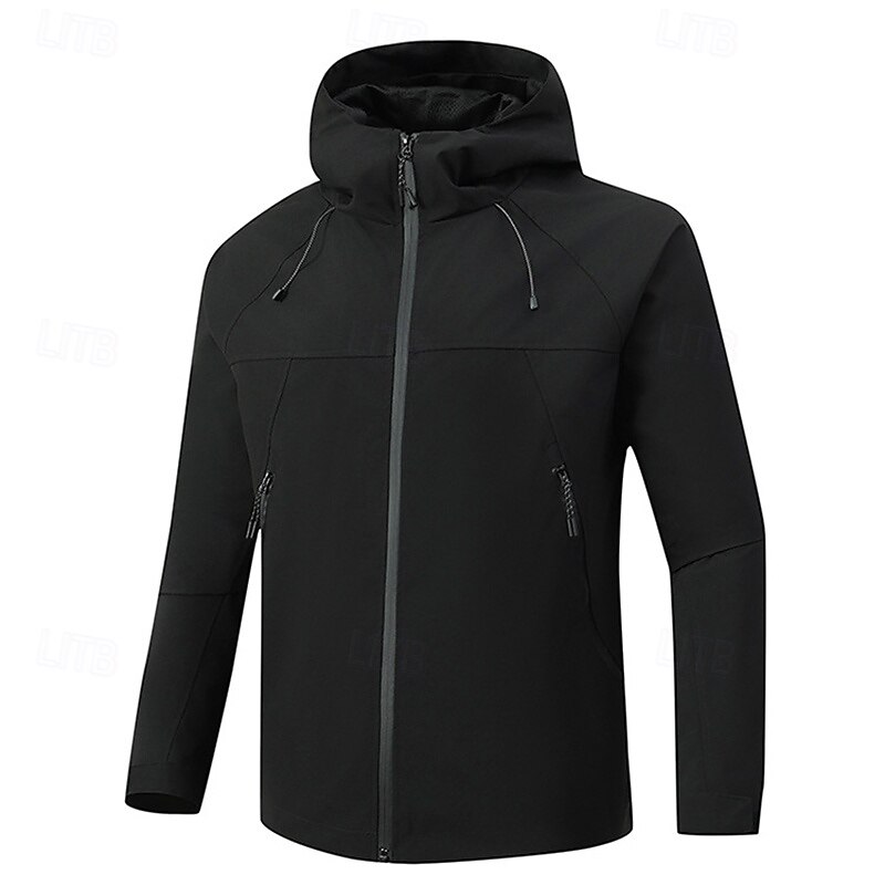 Men's Windbreaker Hiking Jacket rain coat Outdoor Waterproof Windproof Hiking Outfits Hiking Clothes Spring Autumn / Fall Top Camping / Hiking / Caving Running Black White3