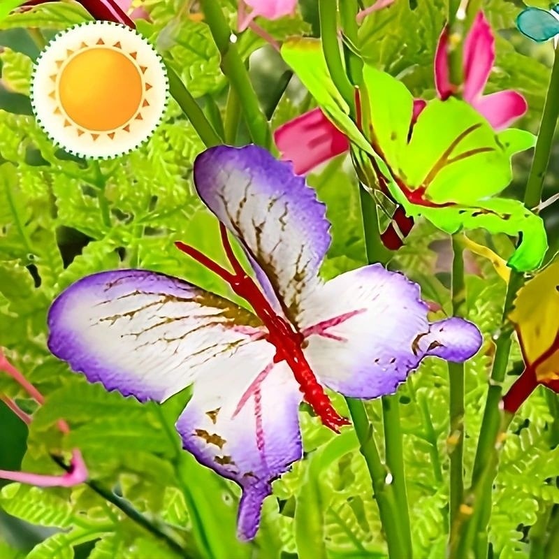 2 Pcs Outdoor Solar Butterfly Garden Lights Waterproof Solar Swing Butterfly Lawn Lights for Wedding Party Garden Walkway Christmas Home Yard Decoration4