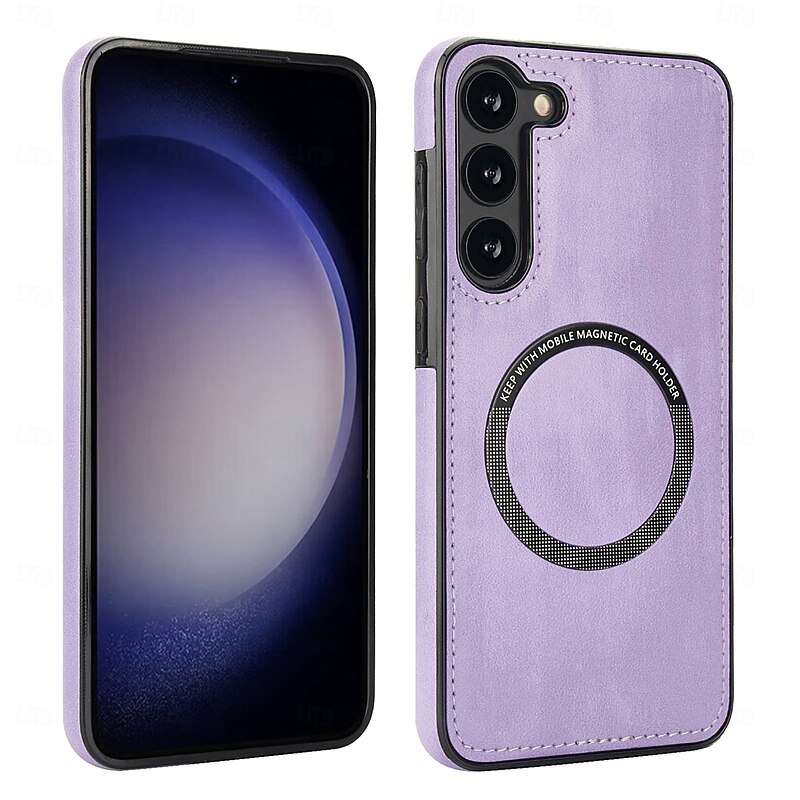 Phone Case For Samsung Galaxy S25 S25 Edge S24 S23 S22 Plus  Ultra S23 FE A55 5G A35 5G A15 A14 Back Cover Magnetic Support Wireless Charging Shockproof Retro TPU PU Leather2