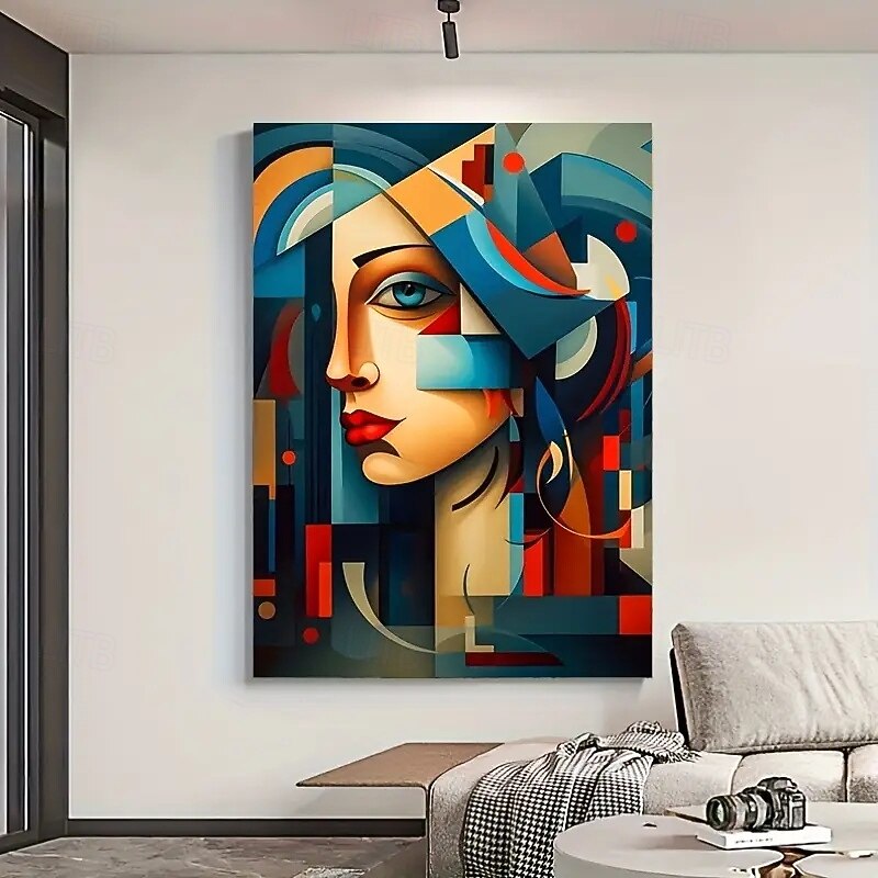 One Piece Frame Modern Cubic Canvas Art Mixed Color Wall Painting Modern Poster For Living Room And Bedroom Decoration3