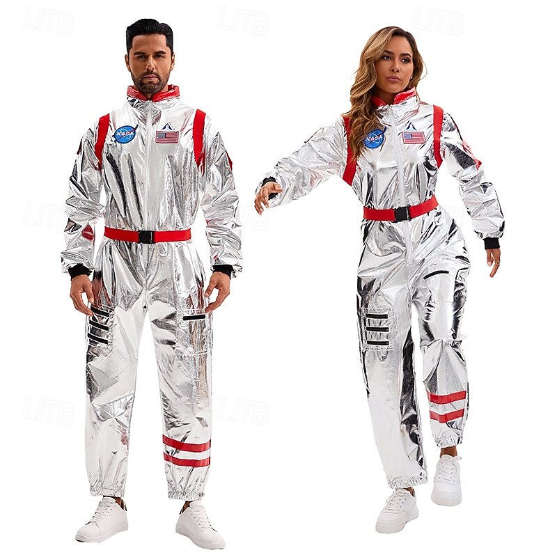 Astronaut Halloween Cosplay Costume Halloween Adults' Couple's Men's Women's Halloween Carnival Carnival Halloween Easy Halloween Costumes Dress Up3
