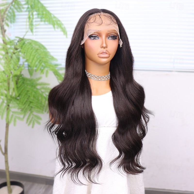 Synthetic Lace Wig Body Wave Style 26 inch Dark Brown Middle Part 13x6 Lace Front Wig Women's Wig Dark Brown3