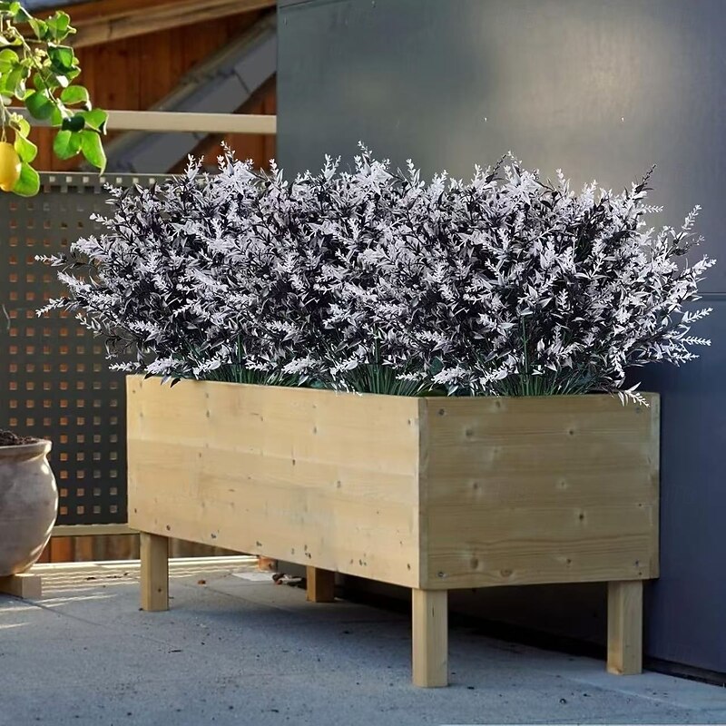 24 Bundles Black Artificial Flowers for Halloween Outdoor Decoration, UV Resistant Faux Green Plants for Hanging, Garden, Porch, Window, and Home Party Decor2