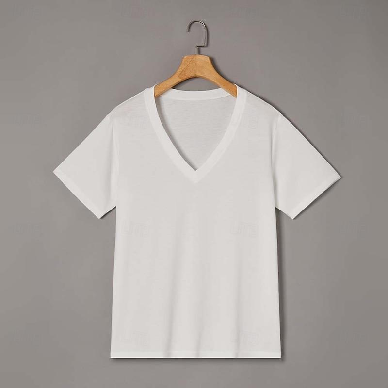 Men's T Shirt Tee Top Short Sleeves V Neck Summer Plain Designer Basic Modern Contemporary Classic Style Vacation Street Going out Black White Red Top Tee for Men3