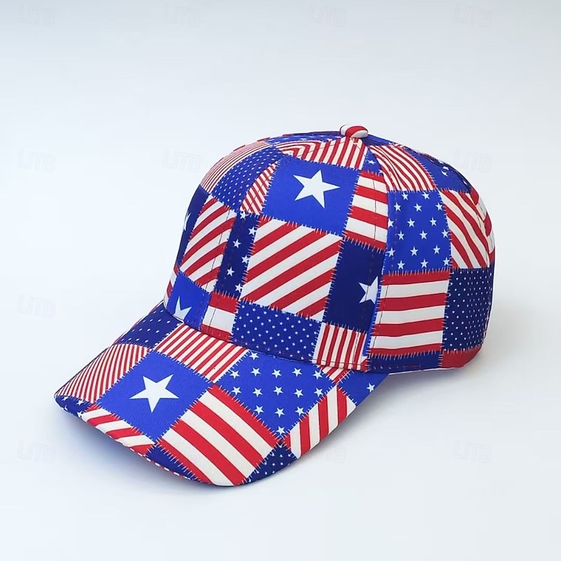 Men's Unisex Baseball Cap Sun Hat Trucker Hat White Red Polyester Adjustable Fashion Independence Day Festival Graphic American Flag Sunscreen Comfortable Casual / Daily4