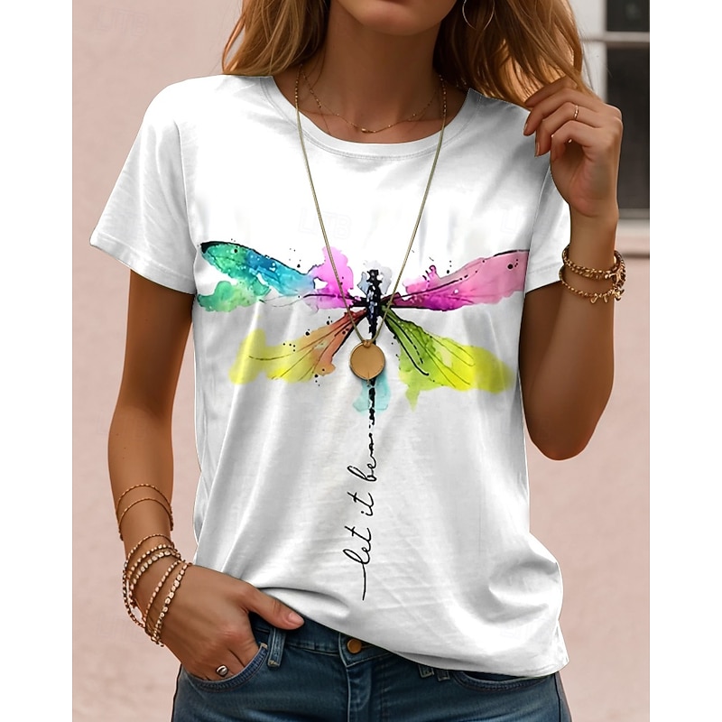 Women's T Shirt Graphic Animal Vintage Stylish Classic Short Sleeve Crew Neck Regular Tops Daily Weekend Print White Blue Purple Green Khaki Summer Spring4