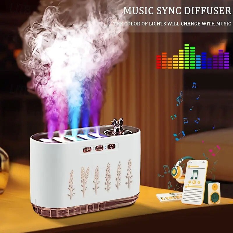 1 Pc silent air humidifier five hole aromatic oil diffuser dynamic colorful polar humidifier home bedroom office humidifier Usb plug in2