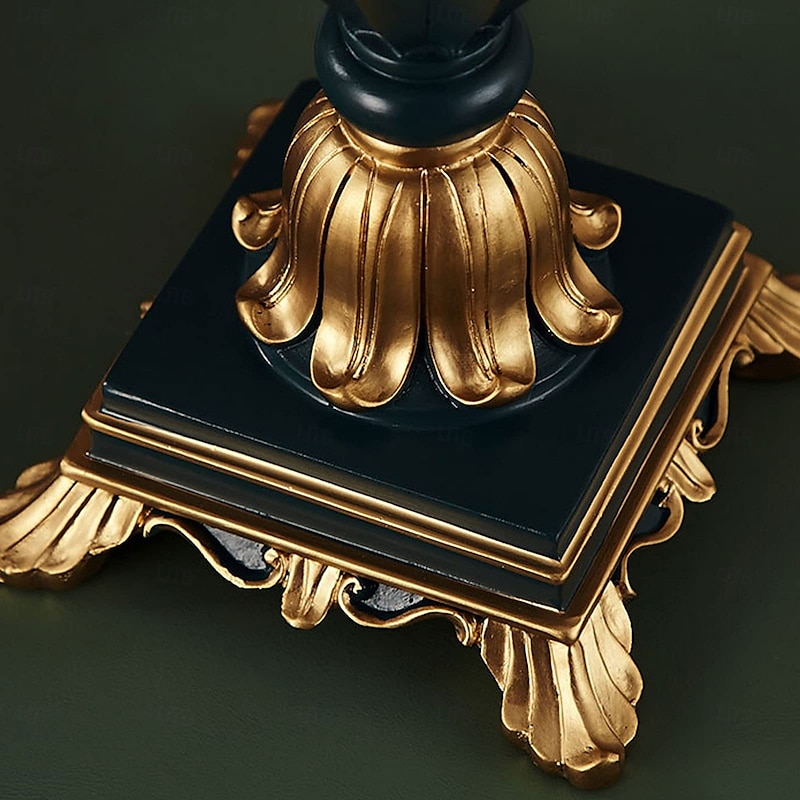 Bedside Lamps Table Lamp Traditional for Living Room 21.26'' Retro Bedroom Lamp Resin with Gray Green Lampshade for Bedside Table Nightlamps3