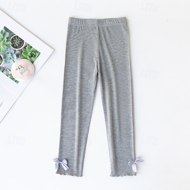 Kids Girls' Leggings Solid Color Daily Outdoor 4-12 Years Fall Black White Pink3