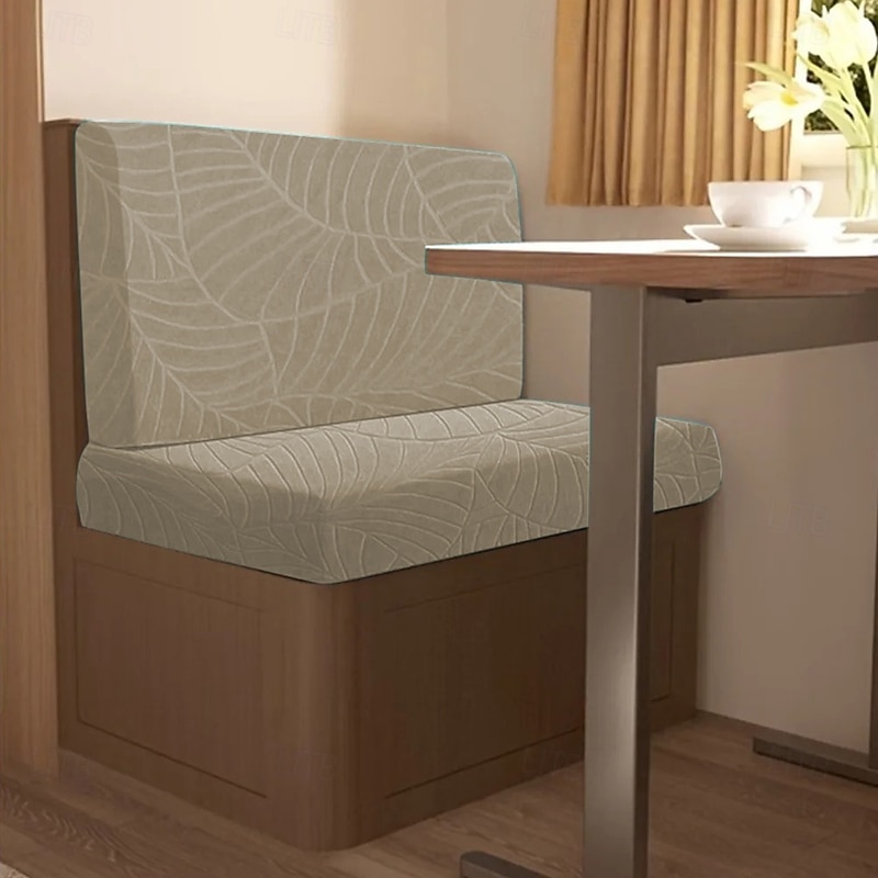Waterproof Leaf Jacquard Rv Dinette Cushion Covers Outdoor Thickened Non-Slip Stretchable Sofa Slipcover for Car Seats and Furniture Protection4