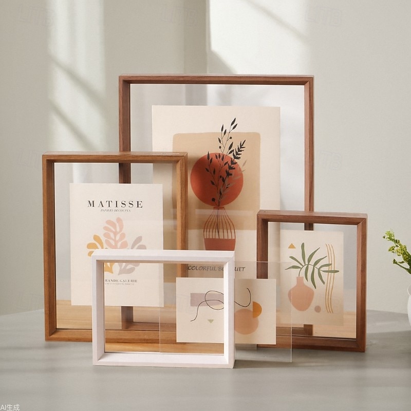 Double-Sided Transparent Acrylic Photo Frame, 10-Inch Display Stand for Specimens, Calligraphy, A4 Photos