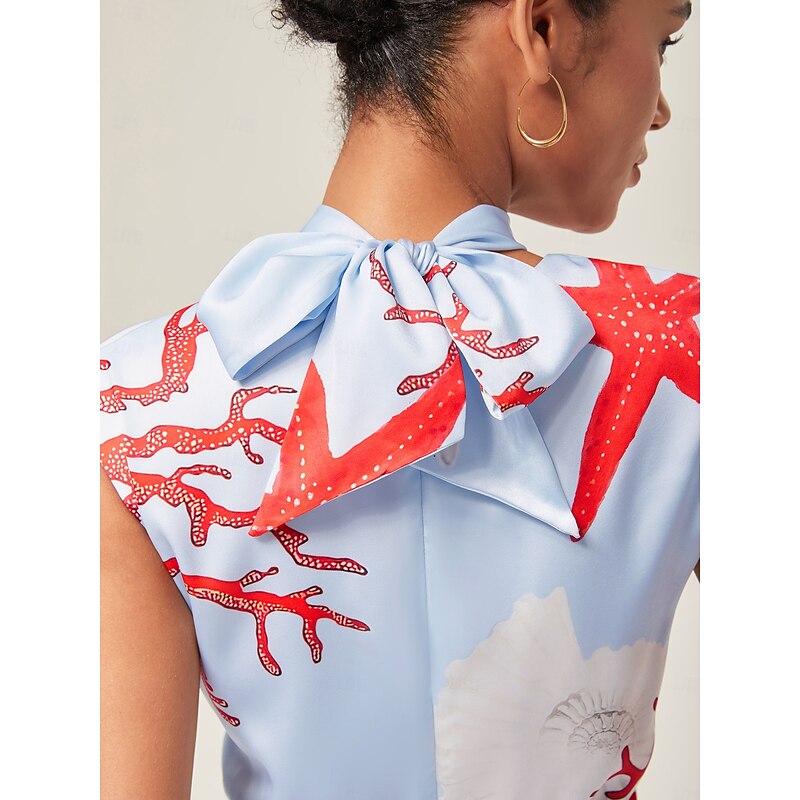 Elegant Ocean tie Maxi Dress2