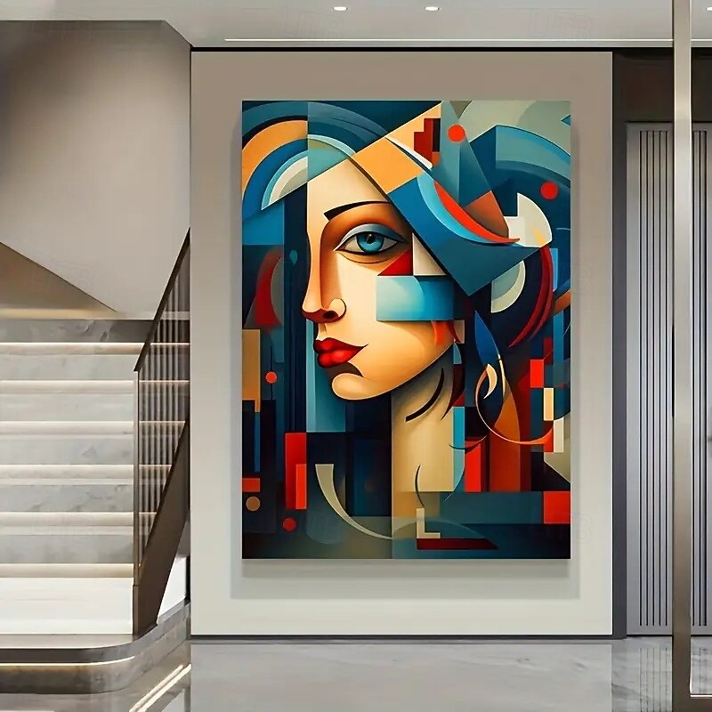 One Piece Frame Modern Cubic Canvas Art Mixed Color Wall Painting Modern Poster For Living Room And Bedroom Decoration4