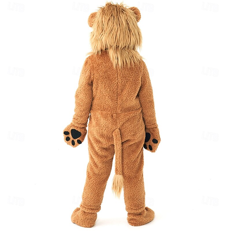 Animal Lion Halloween Costume Kigurumi Pajamas Onesies Fairy Tail Cute Kid's Boys' Girls' Halloween Carnival World Book Day Performance Educational Dress Up School Event Dress Up Easy Halloween3