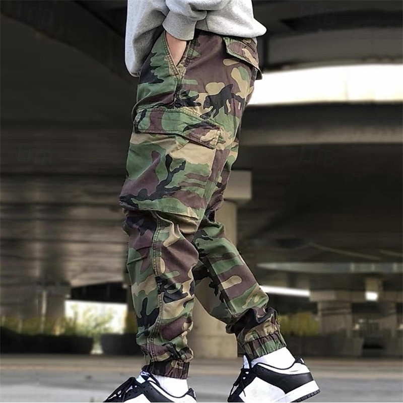 Men's Cargo Pants Hiking Pants Trousers Hiking Trousers Camouflage Outdoor Regular Fit Waterproof Windproof Quick Dry Lightweight Pants / Trousers Pocket Elastic Waist Grey Camping / Hiking Golf3