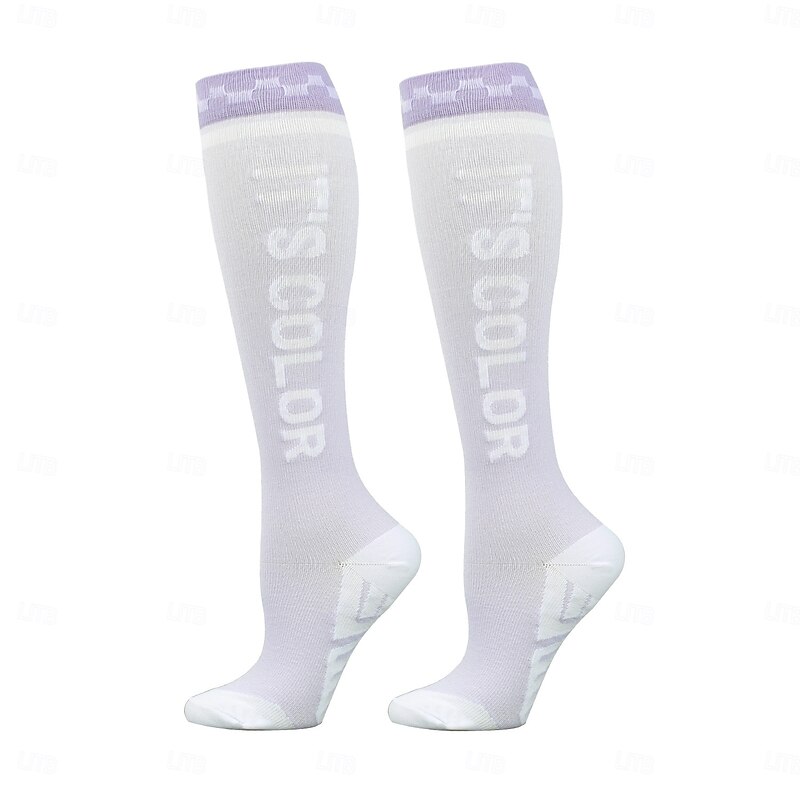 3 Pairs Mid-Calf Sports Compression Socks for Women, Fitness Yoga Running Calf Slimming Socks, Summer Breathable Athletic Compression Socks for Jump Rope4