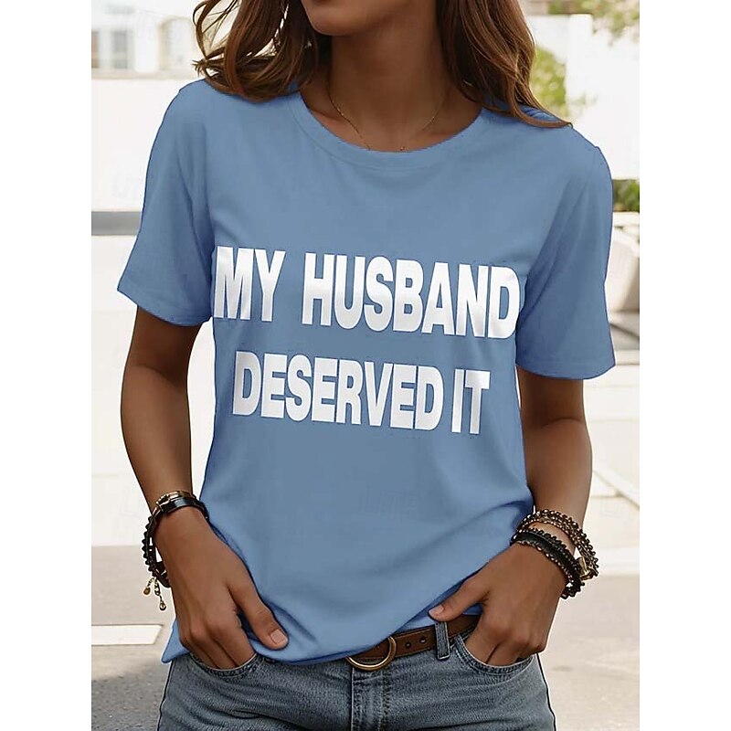 Women's 100% Cotton T Shirt Vintage Stylish Classic Short Sleeve Crew Neck Round Neck Regular Tops Daily Black Pink Blue Gray Spring, Fall, Winter, Summer